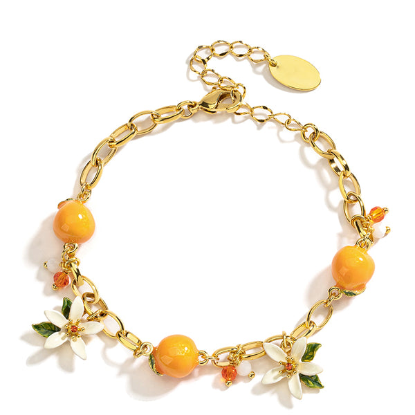 Delicate Fruit and Flowers Adjustable Bracelet