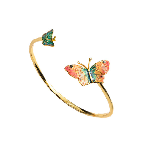 Colorful Butterfly Bangle Handcrafted Enamel