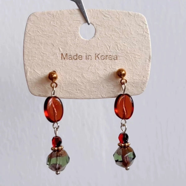 Czech glass beads drop earrings