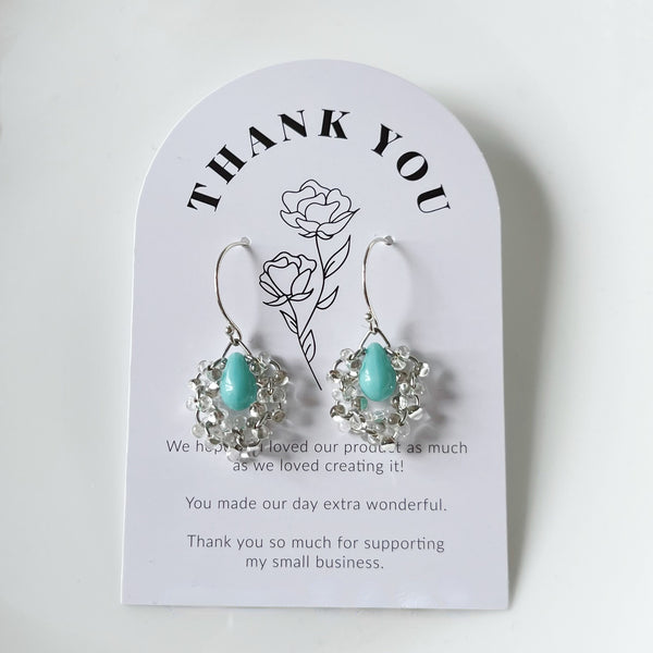 Handmade Turquoise Water Drop Earrings