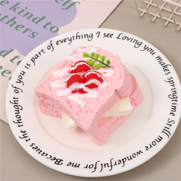 Soft Strawberry Toast Taba Squishy Toy