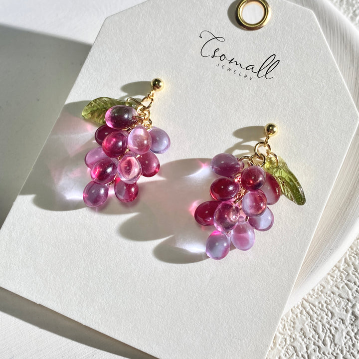 Purple Grape Earrings