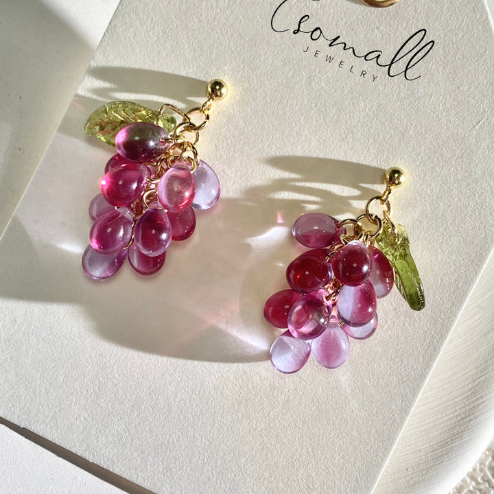 Purple Grape Earrings